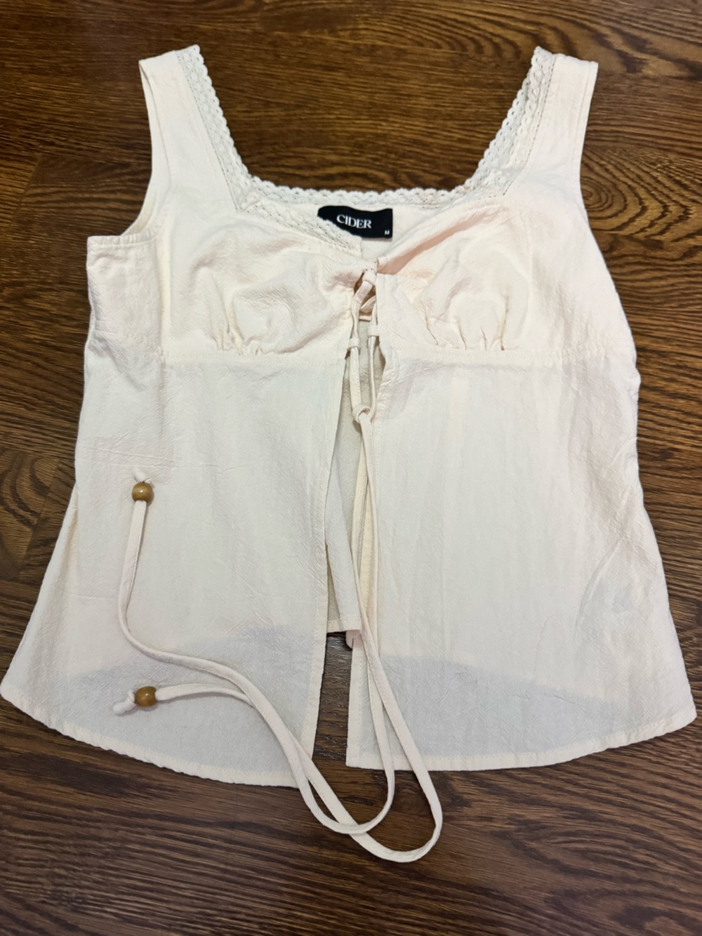 Cider Women’s Cream Tie-Front Tank Top
